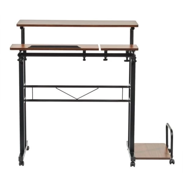 Купить Стол многофункциональный Shuttle 80х58х80-130см, темное дерево, чёрный по низкой цене