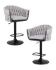 Набор 2 шт Стул барный DOBRIN LEON, серая ткань (LAR 275-17)