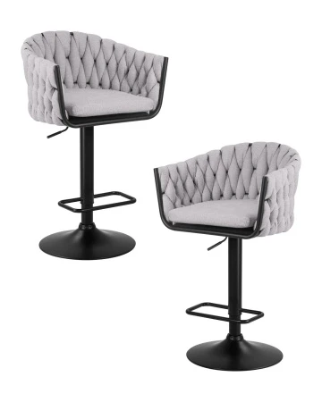 Набор 2 шт Стул барный DOBRIN LEON, серая ткань (LAR 275-17)