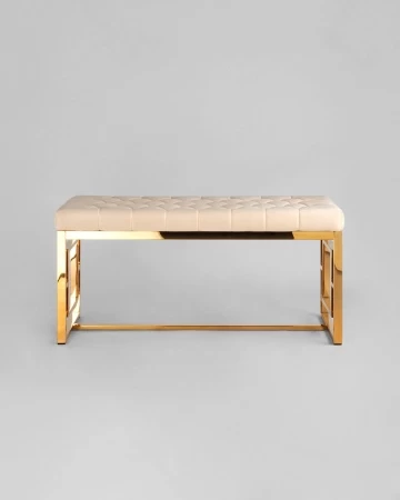 Купить Банкетка-скамейка БРУКЛИН велюр бежевый сталь золото в интернет-магазине КупиКресла.ру