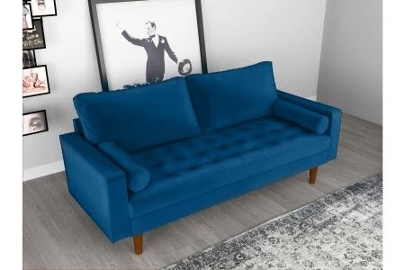 Купить Диван Scott трехместный синий по низкой цене