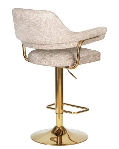 Стул барный DOBRIN CHARLY GOLD, бежевый твид (LEO26) для кафе, ресторанов и кухни