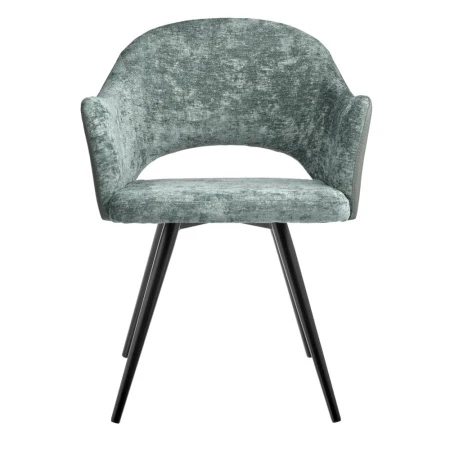 Купить Стул Bruno зелёный шенилл с экокожей с поворотным механизмом по низкой цене