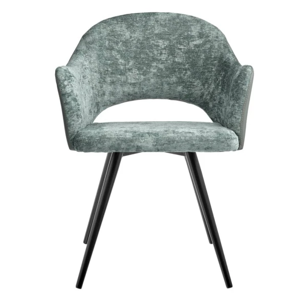 Купить Стул Bruno зелёный шенилл с экокожей с поворотным механизмом по низкой цене