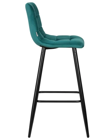 Купить Набор 2 шт Стул барный DOBRIN NICOLE, черные матовые ножки, морской волны велюр (108-119) в интернет-магазине КупиКресла.ру