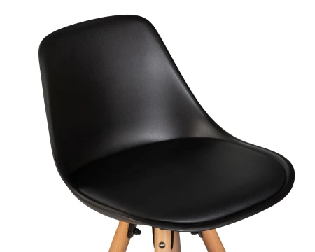 Купить Стул полубарный DOBRIN RONNI, ножки светлый бук, черный (B-03) по выгодной цене для кафе, ресторанов и кухни