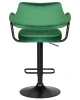 Купить Стул барный DOBRIN CHARLY BLACK, зеленый велюр (MJ9-88) по выгодной цене для кафе, ресторанов и кухни