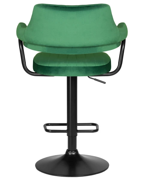 Стул барный DOBRIN CHARLY BLACK, зеленый велюр (MJ9-88) для кафе, ресторанов и кухни