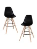 Набор 2 шт Стул барный DOBRIN DSW BAR, ножки светлый бук, цвет сиденья чёрный (B-03)