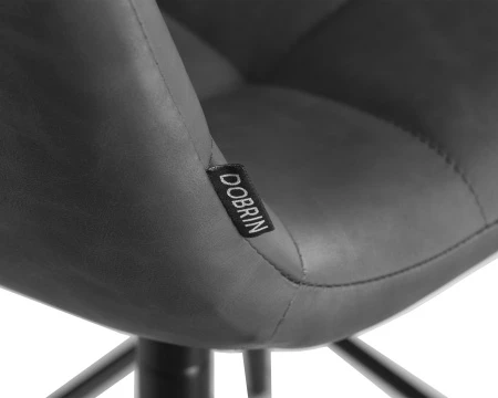 Купить Набор 2 шт Стул полубарный DOBRIN OLIVIA, черные матовые ножки, серая антрацитовая винтажная экокожа (RU-08) в интернет-магазине КупиКресла.ру