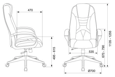 Кресла для геймеров - Кресло игровое Zombie 8 черный/красный эко.кожа крестов. пластик