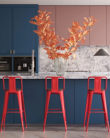 Купить Стул барный TOLIX WOOD со спинкой красный глянцевый по выгодной цене для кафе, ресторанов и кухни