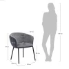 Купить Стул Duke светло-серый, серый с чёрными ножками по низкой цене