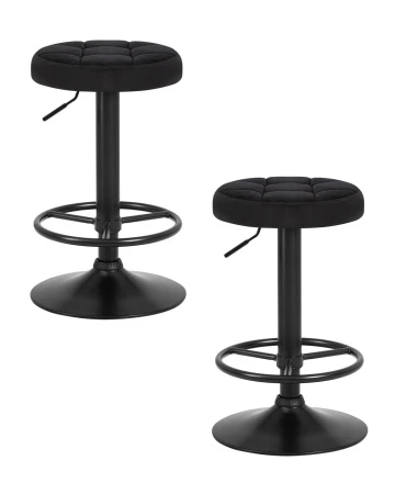 Набор 2 шт Табурет барный DOBRIN BRUNO BLACK, черный велюр (MJ9-101)