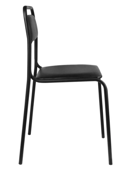 Купить Стул для посетителей Аскона, черный каркас, кожзаменитель черный, СМ 7/7-02 К-01 по выгодной цене