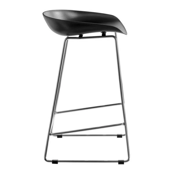 Стул полубарный Neo чёрный с хромированными ножками для кафе, ресторанов и кухни