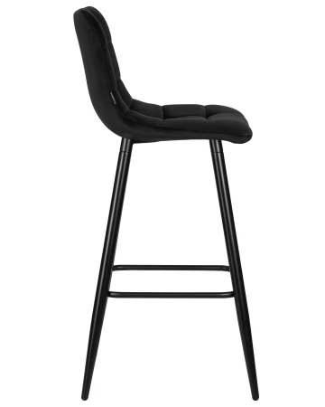 Купить Стул барный DOBRIN NICOLE, черные матовые ножки, черный велюр (108-77) по выгодной цене для кафе, ресторанов и кухни
