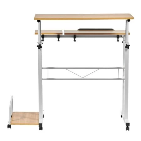 Купить Стол многофункциональный Shuttle 80х58х80-130см, светлое дерево, белый по низкой цене