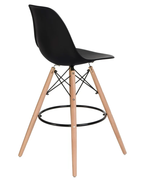Стул барный DOBRIN DSW BAR, ножки светлый бук, цвет сиденья чёрный (B-03) для кафе, ресторанов и кухни