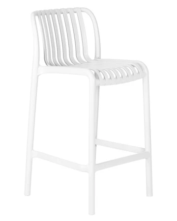 Купить Стул полубарный DOBRIN CHLOE, белый (W-02) по выгодной цене для кафе, ресторанов и кухни