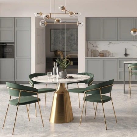 Купить Комплект из 4-х стульев Turin чёрный с золотыми ножками в интернет-магазине КупиКресла.ру