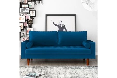 Купить Диван Scott трехместный синий по низкой цене