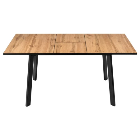 Купить Стол Dublin раскладной 120-160х80х75 Дуб Вотан, чёрные ножки по низкой цене