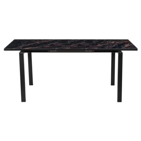 Купить Стол Areal раскладной 140-180х80х75 чёрный мрамор с чёрными ножками по низкой цене