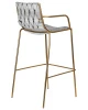 Купить Стул барный DOBRIN MILLER GOLD, светло-серый велюр (135-37) по выгодной цене для кафе, ресторанов и кухни