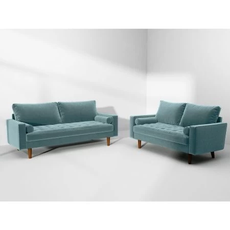 Купить Диван Scott трехместный серо-голубой по низкой цене