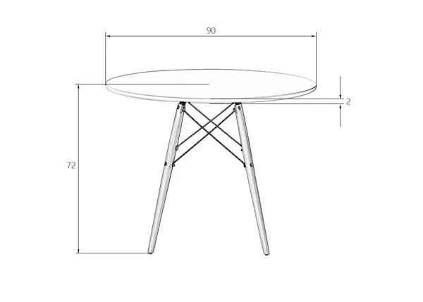 Купить Стол обеденный DOBRIN CHELSEA`90, ножки светлый бук, цвет белый по низкой цене