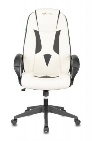Кресла для геймеров - Кресло игровое Zombie VIKING-8N белый/черный искусственная кожа крестовина пластик