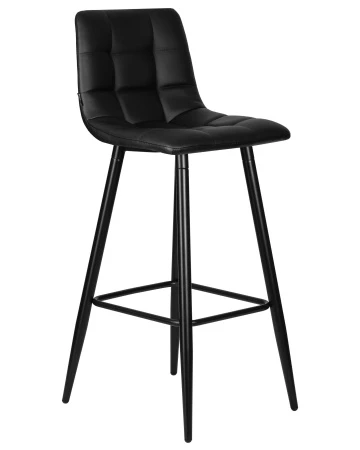 Купить Набор 2 шт Стул барный DOBRIN NICOLE, черные матовые ножки, черная экокожа (P-01) в интернет-магазине КупиКресла.ру