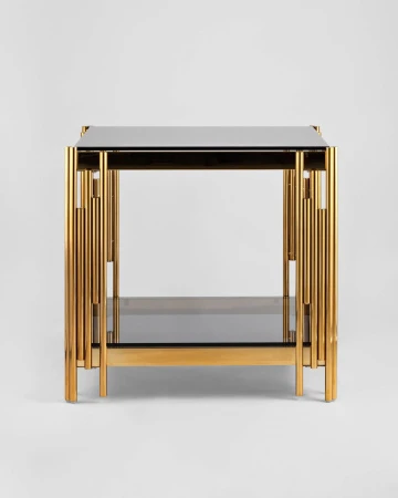 Купить Журнальный столик 55*55 ГЭТСБИ золото стекло smoke по низкой цене