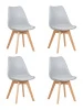 Набор 4 шт Стул обеденный DOBRIN JERRY SOFT, ножки светлый бук, цвет сиденья светло-серый (GR-01)