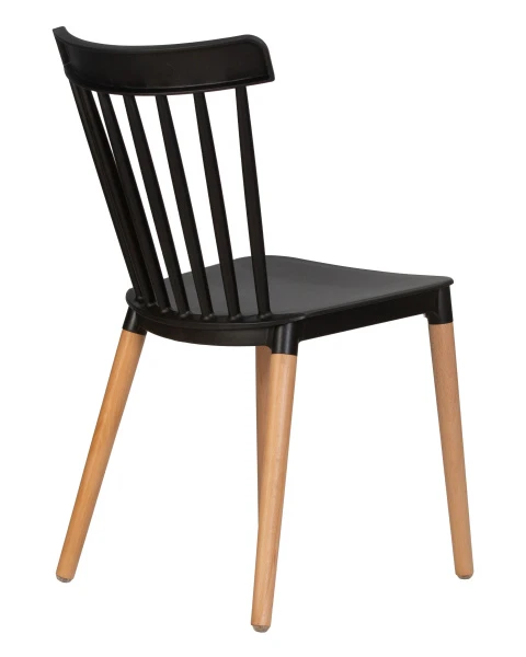 Купить Стул обеденный DOBRIN THEO, ножки светлый бук, цвет черный (B-03) по низкой цене
