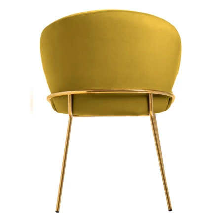 Купить Стул-полукресло Emil горчичный с золотыми ножками по низкой цене