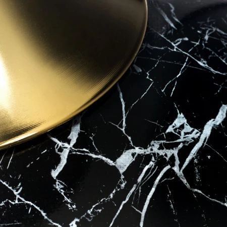 Купить Кофейный столик Angel 40x55см, чёрный мрамор, металл по низкой цене