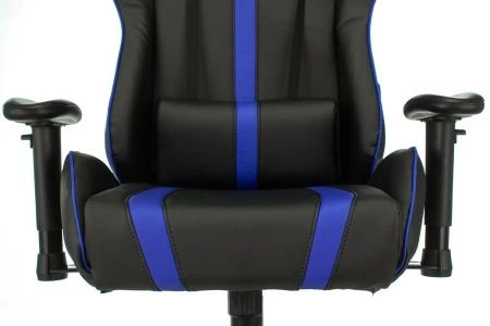 Кресла для геймеров - Кресло игровое Zombie A4 черный/синий искусственная кожа с подголов. крестовина пластик