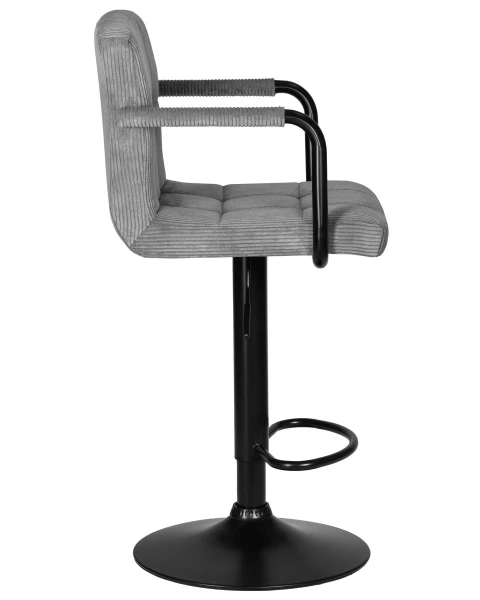 Купить Набор 2 шт Стул барный DOBRIN KRUGER ARM BLACK, серый вельвет (LAR-E2041-25) по низкой цене