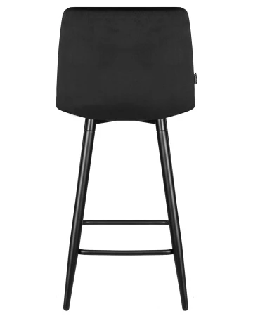 Купить Стул полубарный DOBRIN OLIVIA, черные матовые ножки, черный велюр (108-77) по выгодной цене для кафе, ресторанов и кухни