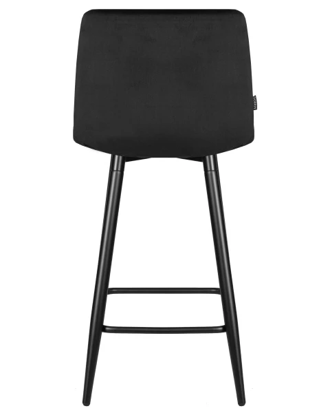 Стул полубарный DOBRIN OLIVIA, черные матовые ножки, черный велюр (108-77) для кафе, ресторанов и кухни