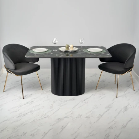 Купить Стул-полукресло Emil графит с золотыми ножками по низкой цене