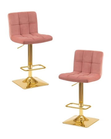 Набор 2 шт Стул барный DOBRIN GOLDIE, пудрово-розовый велюр (MJ9-32)