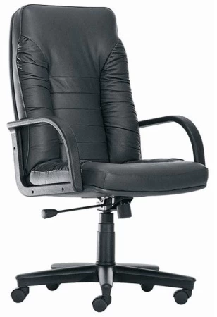 Кресло руководителя Танго пластик (Экокожа Санторини/Родос Черный)