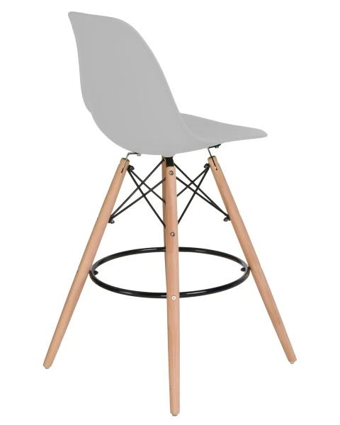 Стул барный DOBRIN DSW BAR, ножки светлый бук, цвет сиденья светло-серый (GR-01) для кафе, ресторанов и кухни