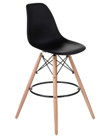 Купить Набор 2 шт Стул барный DOBRIN DSW BAR, ножки светлый бук, цвет сиденья чёрный (B-03) в интернет-магазине КупиКресла.ру