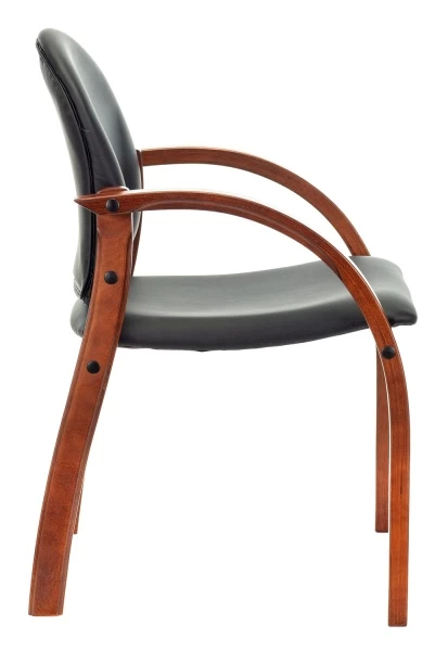 Купить Стул Бюрократ ДЖУНО черный эко.кожа на ножках дерево по выгодной цене