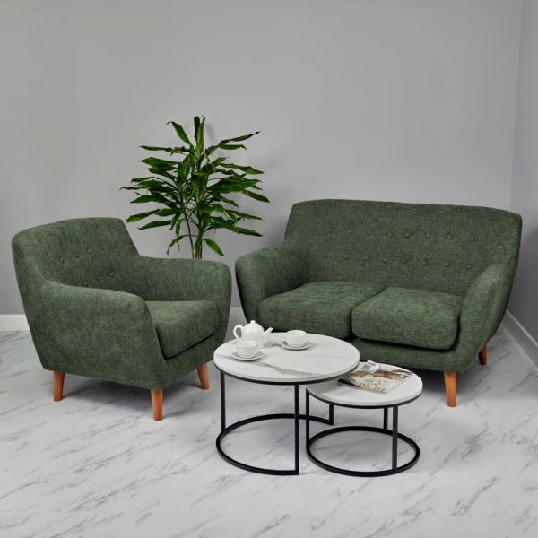 Купить Диван Picasso двухместный зелёный, шенилл по низкой цене