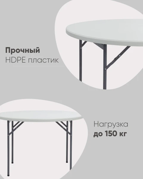 Купить Стол круглый складной пластиковый Кейт 116 по низкой цене